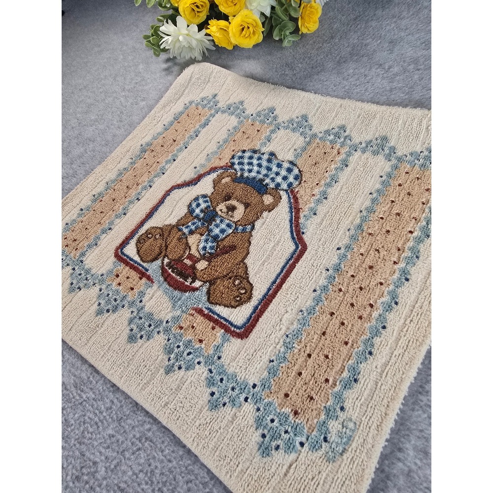 Vintage Teddy Bear Dish Towel Cotton Kitchen Works Cottagecore Gingham Grandma - Picture 3 of 8